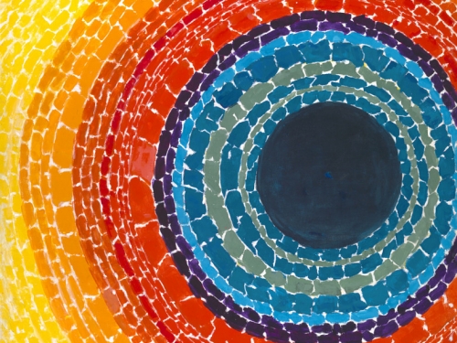 Colorful artwork depicting a solar eclipse.